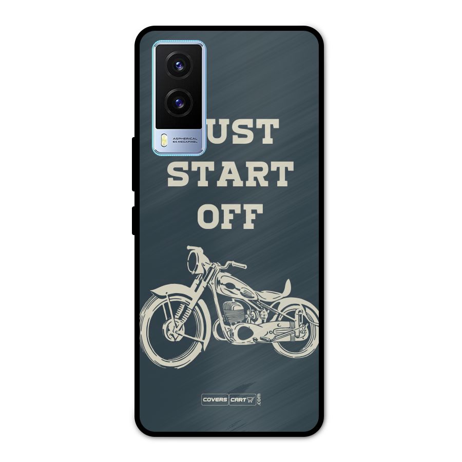 Just Start Off Metal Back Case for Vivo V21e 5G