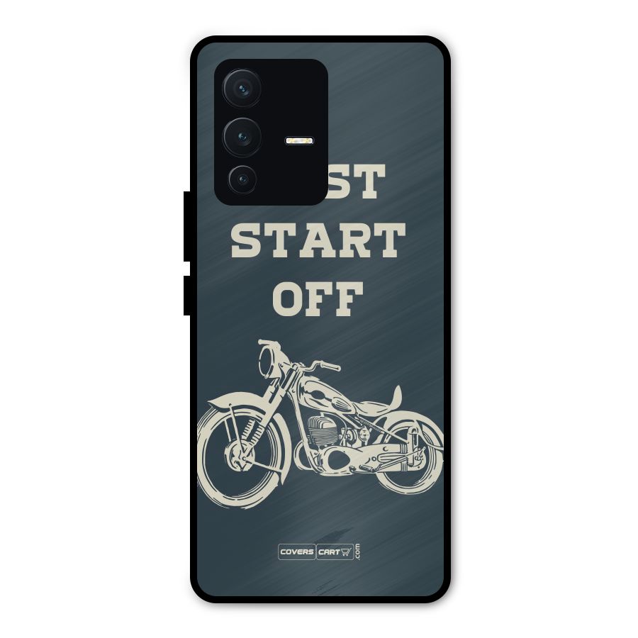 Just Start Off Metal Back Case for Vivo V23 Pro