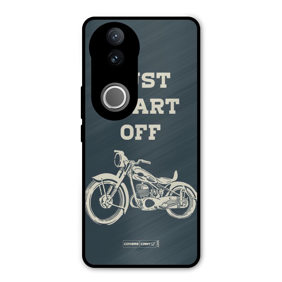 Just Start Off Metal Back Case for Vivo V50e