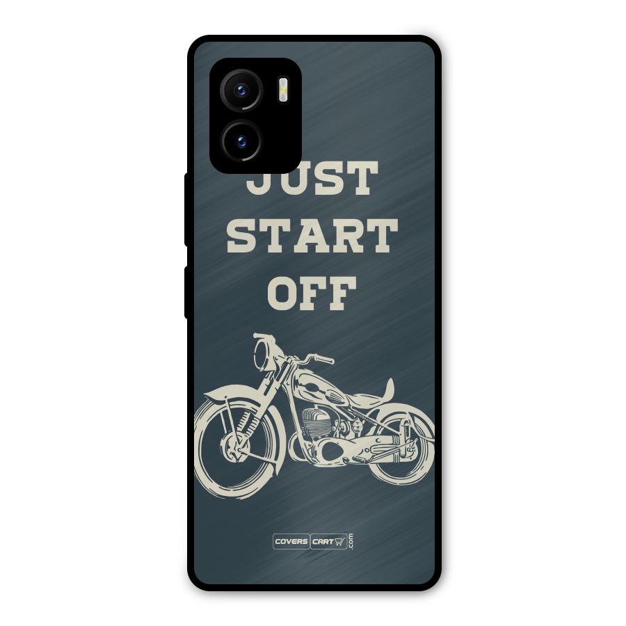 Just Start Off Metal Back Case for Vivo Y15s