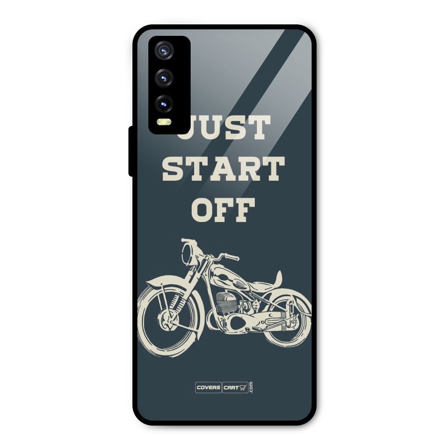 Just Start Off Metal Back Case for Vivo Y20 2021
