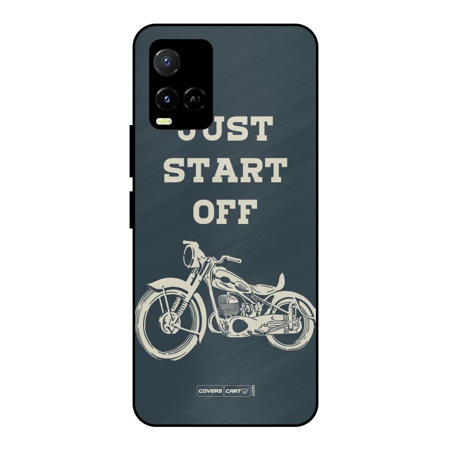 Just Start Off Metal Back Case for Vivo Y21 2021
