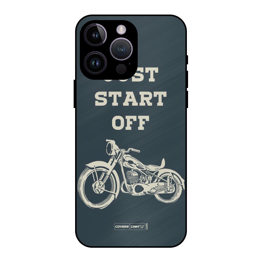 Just Start Off Metal Back Case for iPhone 14 Pro Max