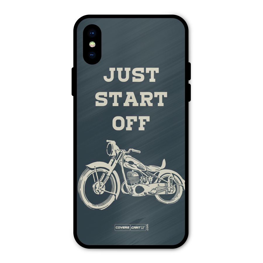 Just Start Off Metal Back Case for iPhone XS