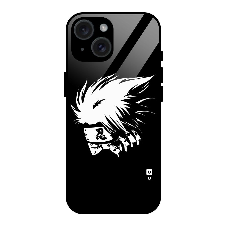 Kakashi Hatake Black Glass Back Case for iPhone 15