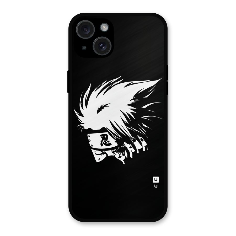 Kakashi Hatake Black Metal Back Case for iPhone 15 Plus