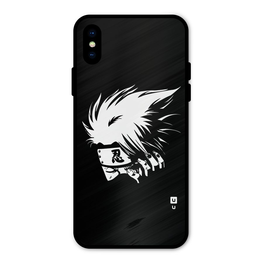 Kakashi Hatake Black Metal Back Case for iPhone X