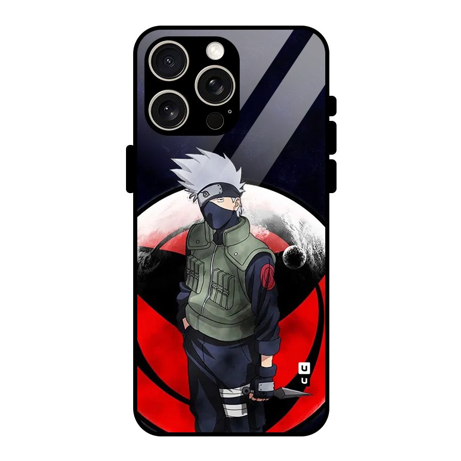 Kakashi Hatake Knife Glass Back Case for iPhone 15 Pro Max