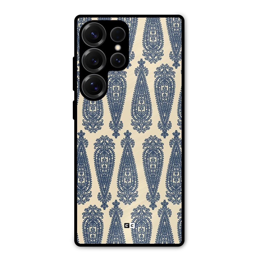 Kalamkari Design Metal Back Case for Galaxy S25 Ultra