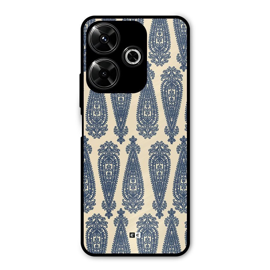 Kalamkari Design Metal Back Case for Poco M6 Plus
