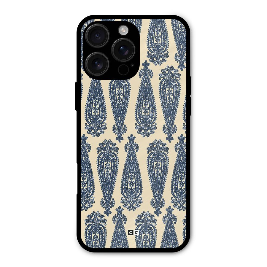 Kalamkari Design Metal Back Case for iPhone 16 Pro Max