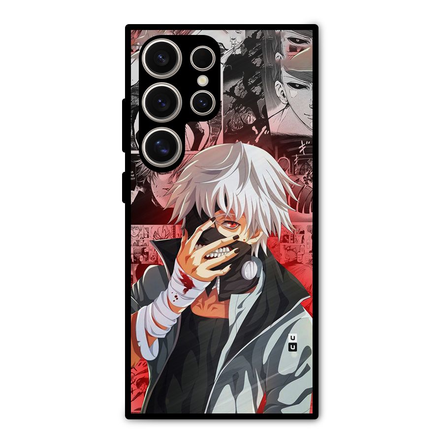 Kaneki Ken Manga Style Metal Back Case for Galaxy S24 Ultra