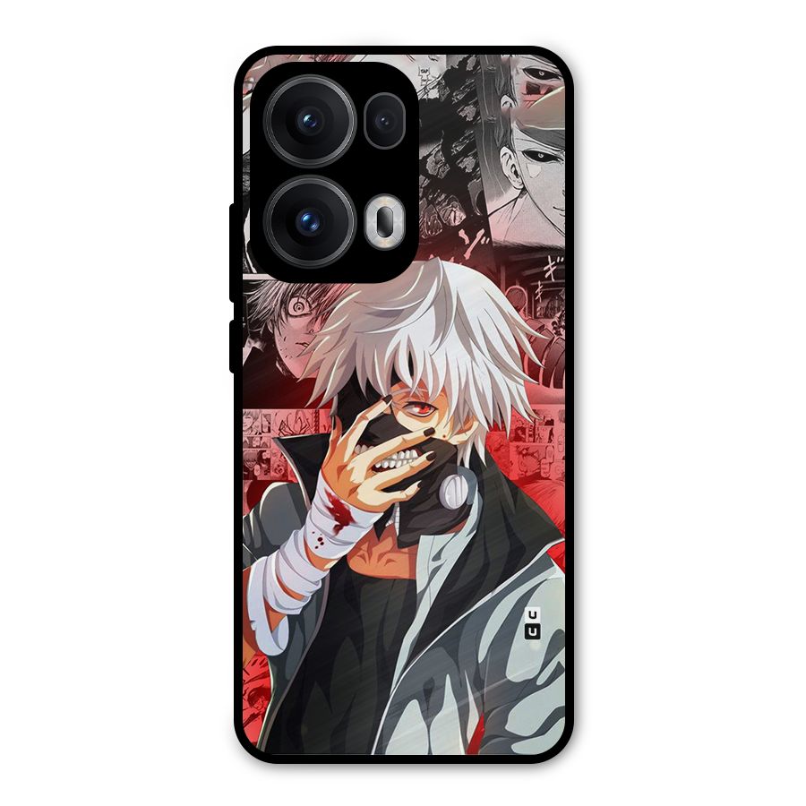 Kaneki Ken Manga Style Metal Back Case for Oppo Reno13 Pro