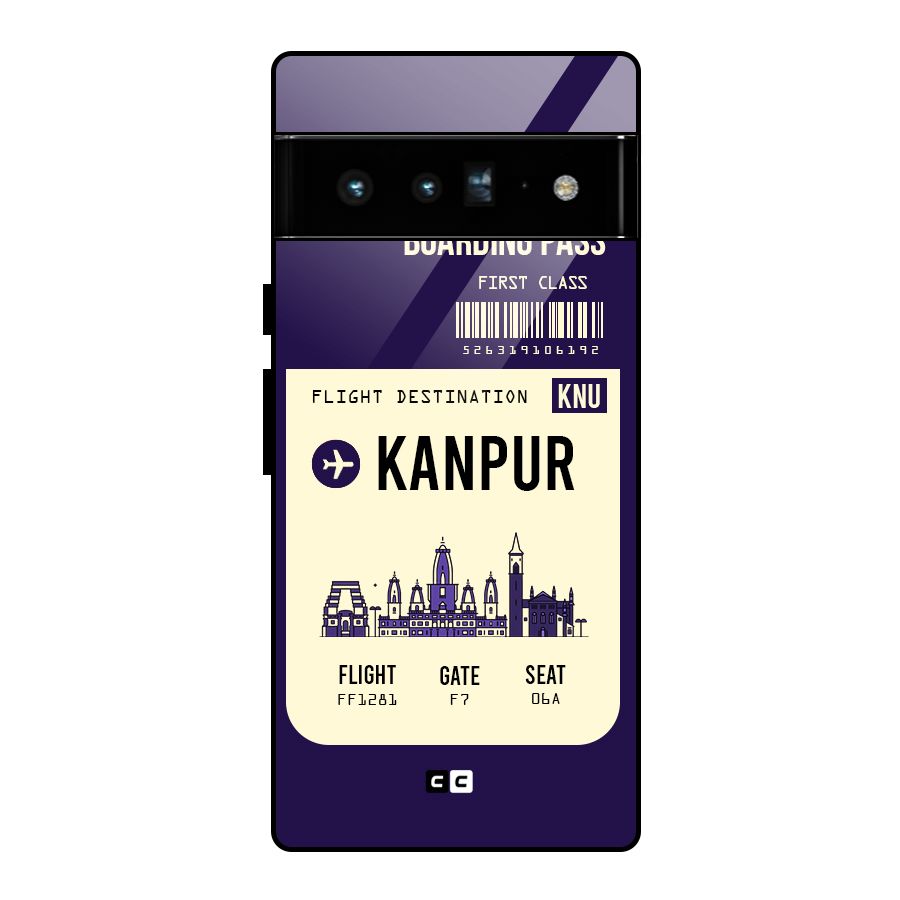 Kanpur Boarding Pass Glass Back Case for Google Pixel 6 Pro
