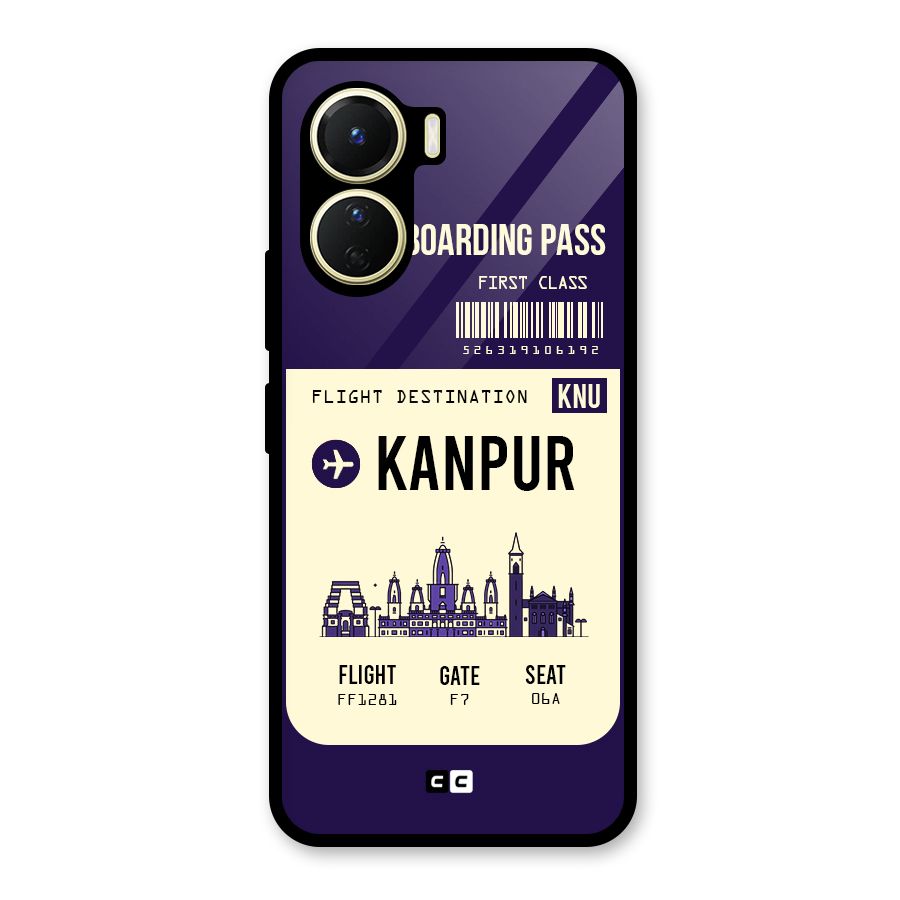 Kanpur Boarding Pass Glass Back Case for Vivo Y16
