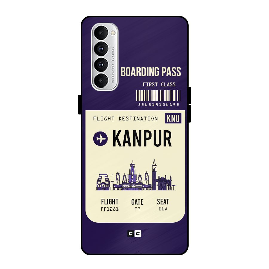 Kanpur Boarding Pass Metal Back Case for Oppo Reno4 Pro