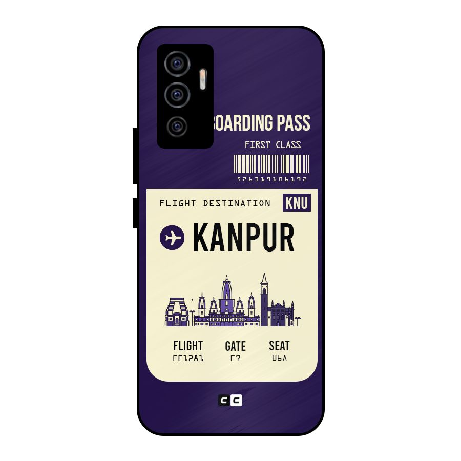 Kanpur Boarding Pass Metal Back Case for Vivo V23e