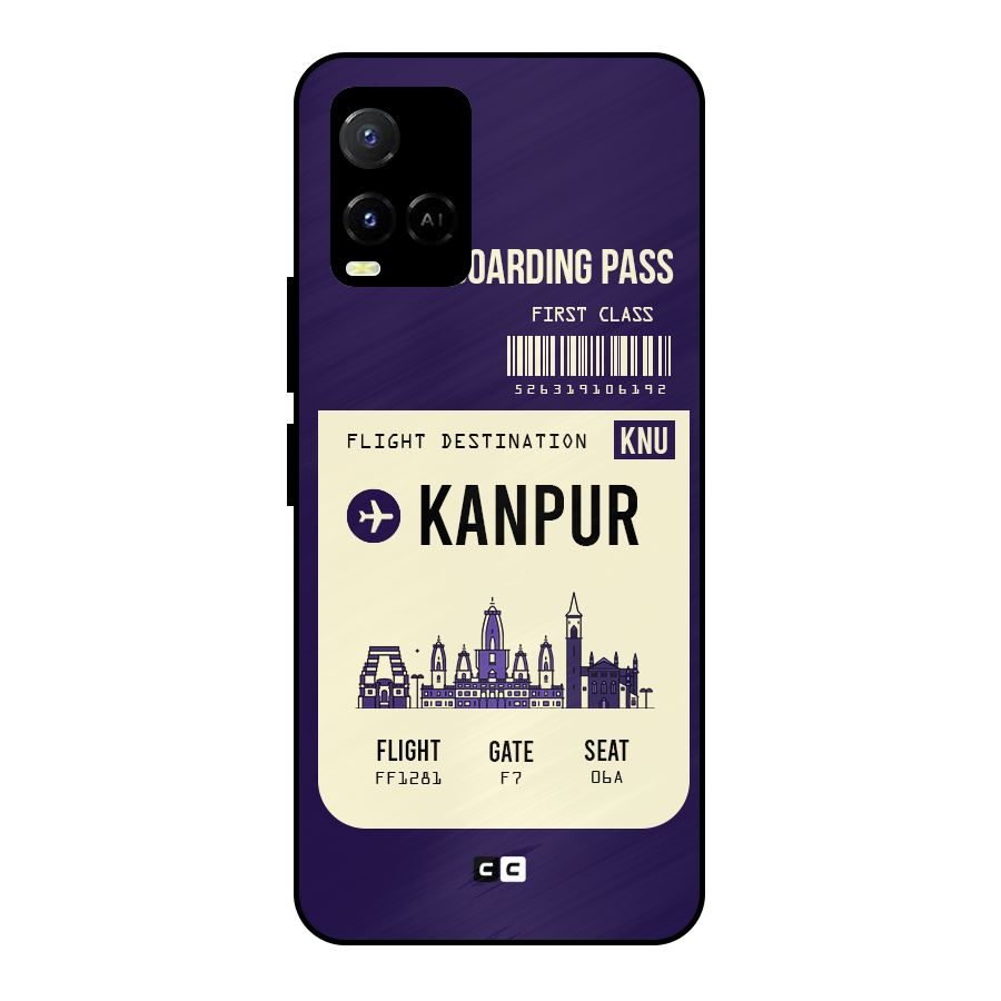 Kanpur Boarding Pass Metal Back Case for Vivo Y21A