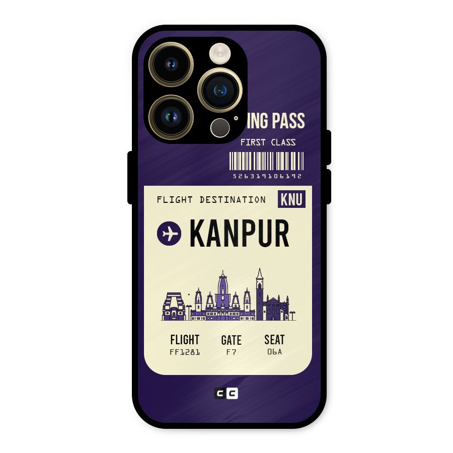 Kanpur Boarding Pass Metal Back Case for iPhone 14 Pro