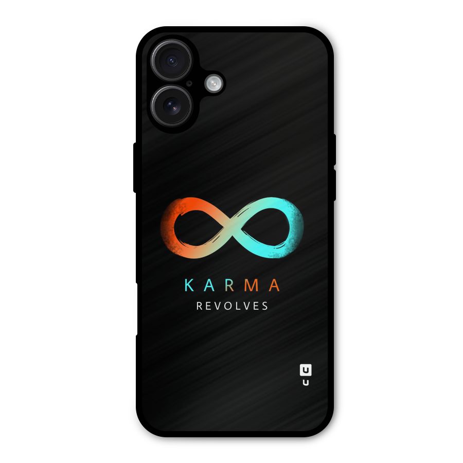 Karma Revolves Metal Back Case for iPhone 16 Plus