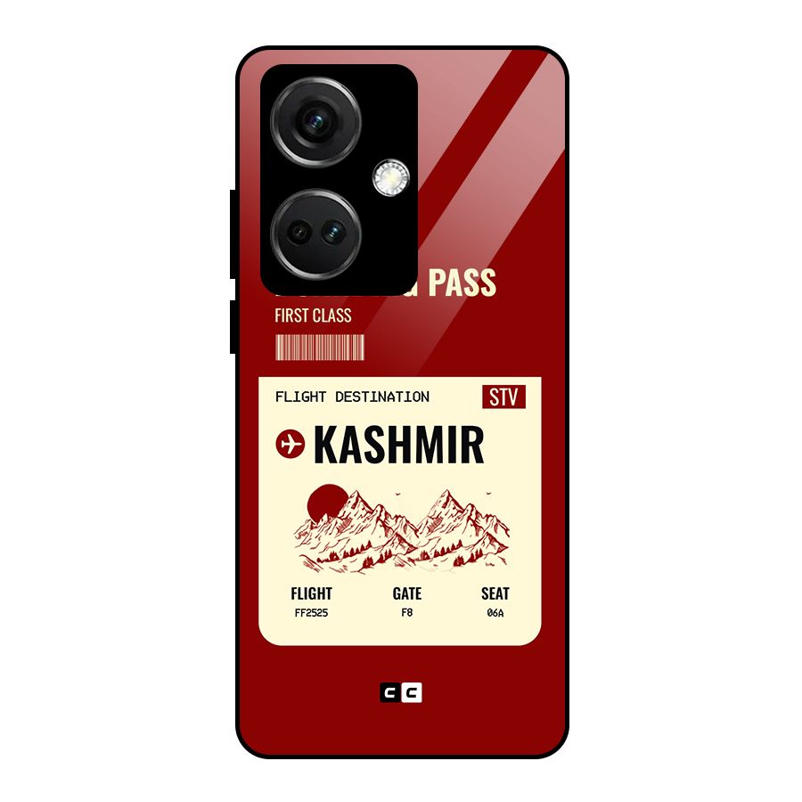 Kashmir Boarding Pass Glass Back Case for OnePlus Nord CE 3 5G