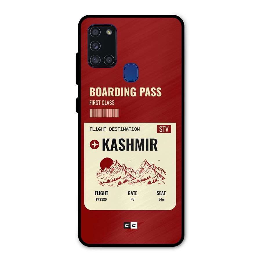 Kashmir Boarding Pass Metal Back Case for Galaxy A21s