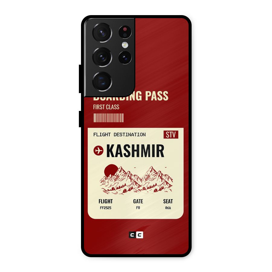 Kashmir Boarding Pass Metal Back Case for Galaxy S21 Ultra 5G