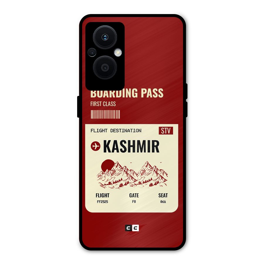 Kashmir Boarding Pass Metal Back Case for Oppo F21s Pro 5G