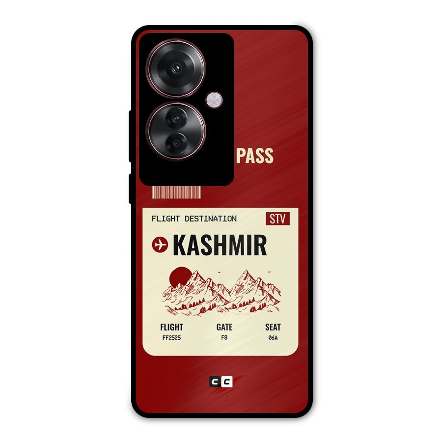 Kashmir Boarding Pass Metal Back Case for Oppo F25 Pro