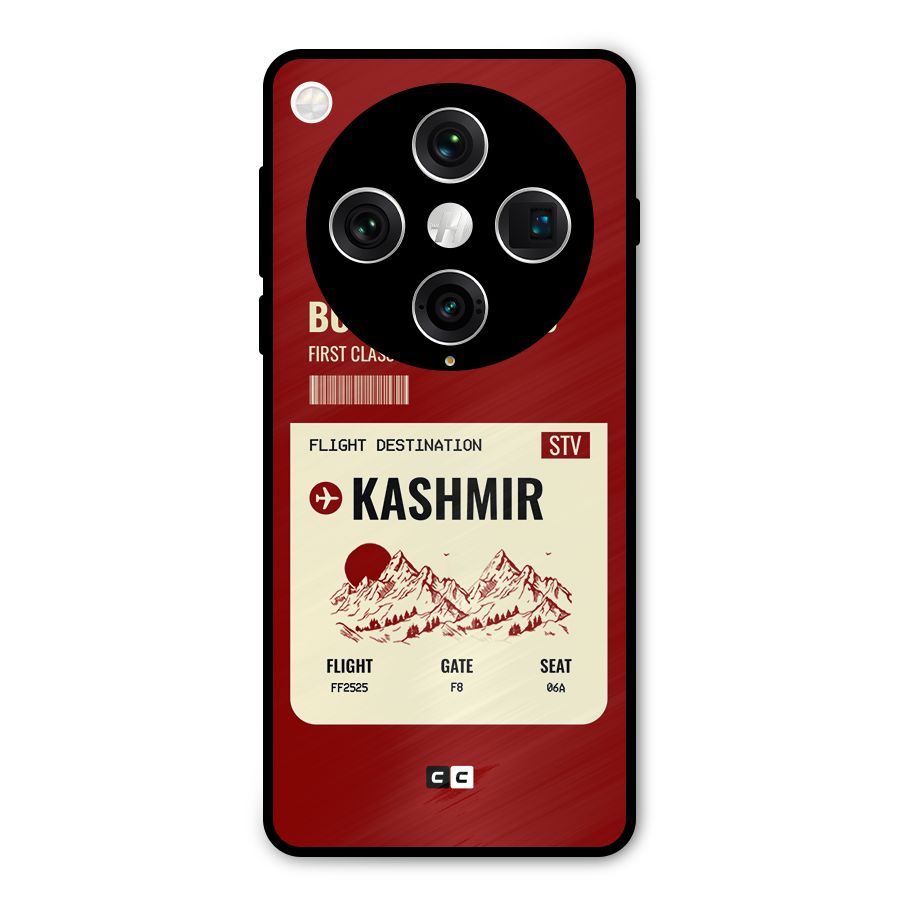 Kashmir Boarding Pass Metal Back Case for Oppo Find X8 Pro