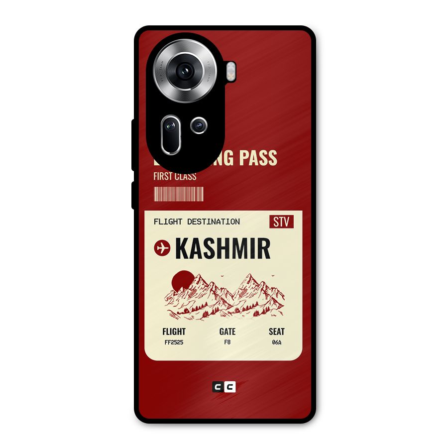 Kashmir Boarding Pass Metal Back Case for Oppo Reno11 5G