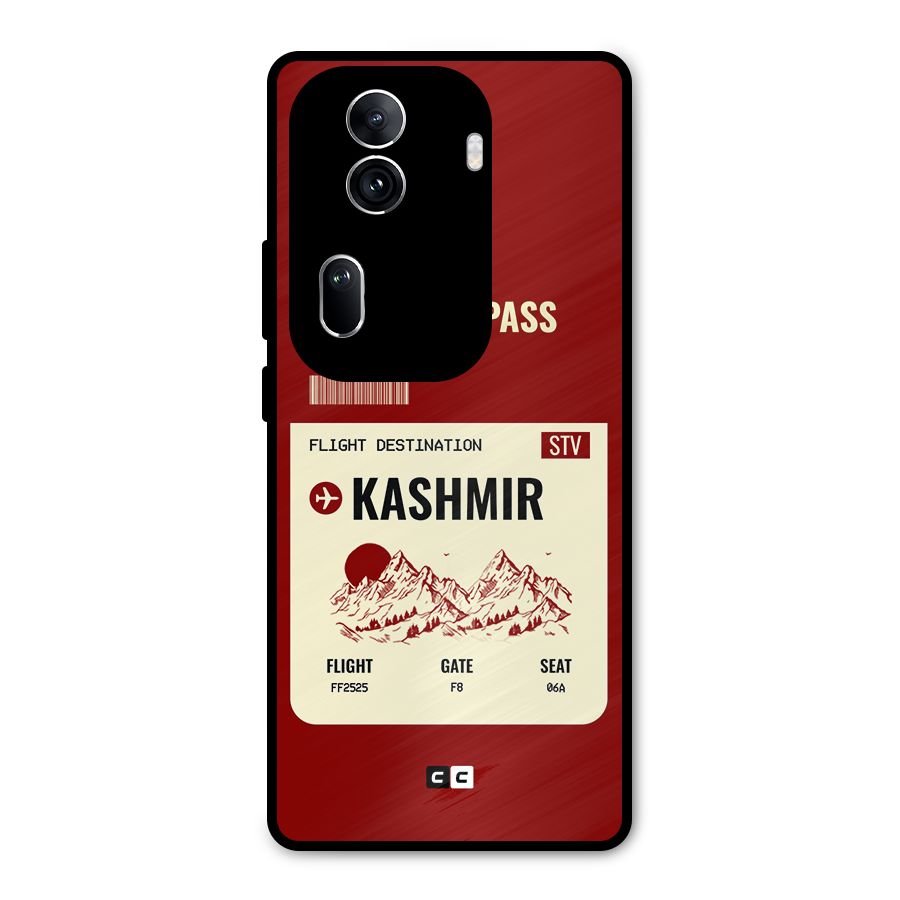Kashmir Boarding Pass Metal Back Case for Oppo Reno11 Pro 5G