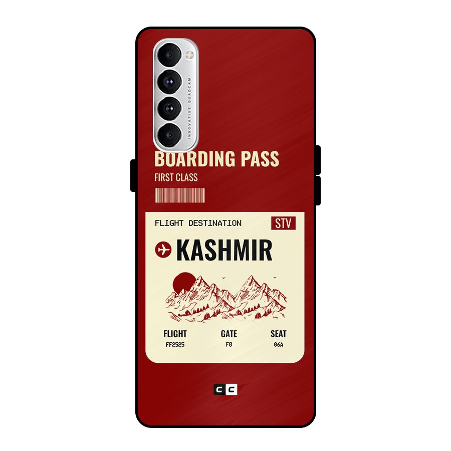 Kashmir Boarding Pass Metal Back Case for Oppo Reno4 Pro