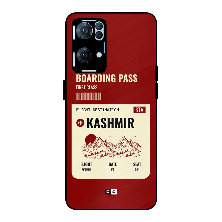 Kashmir Boarding Pass Metal Back Case for Oppo Reno7 Pro 5G