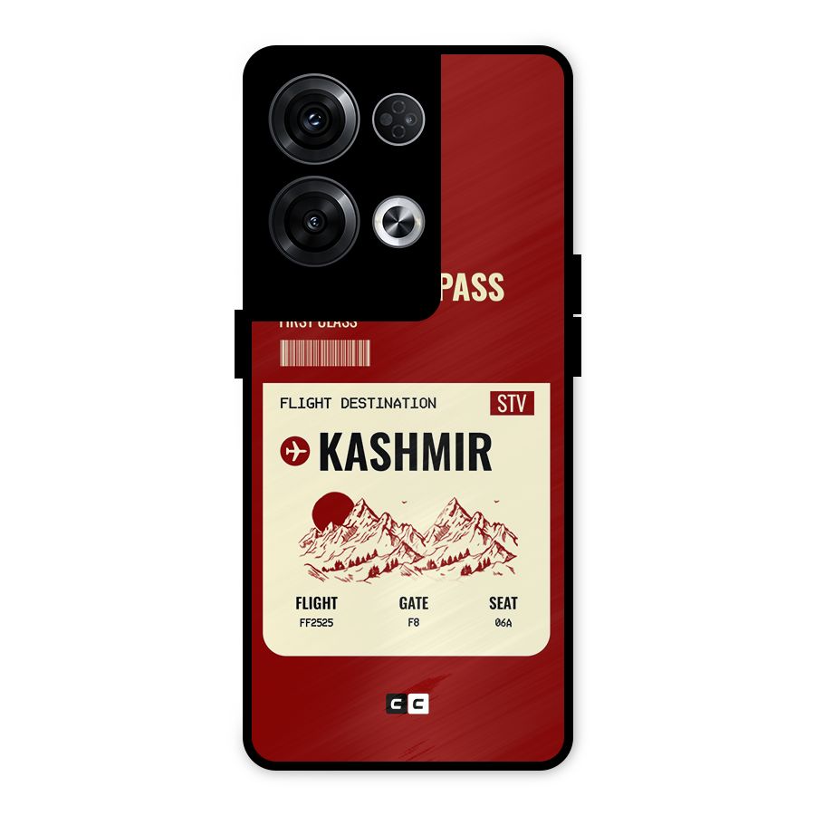 Kashmir Boarding Pass Metal Back Case for Oppo Reno8 Pro 5G