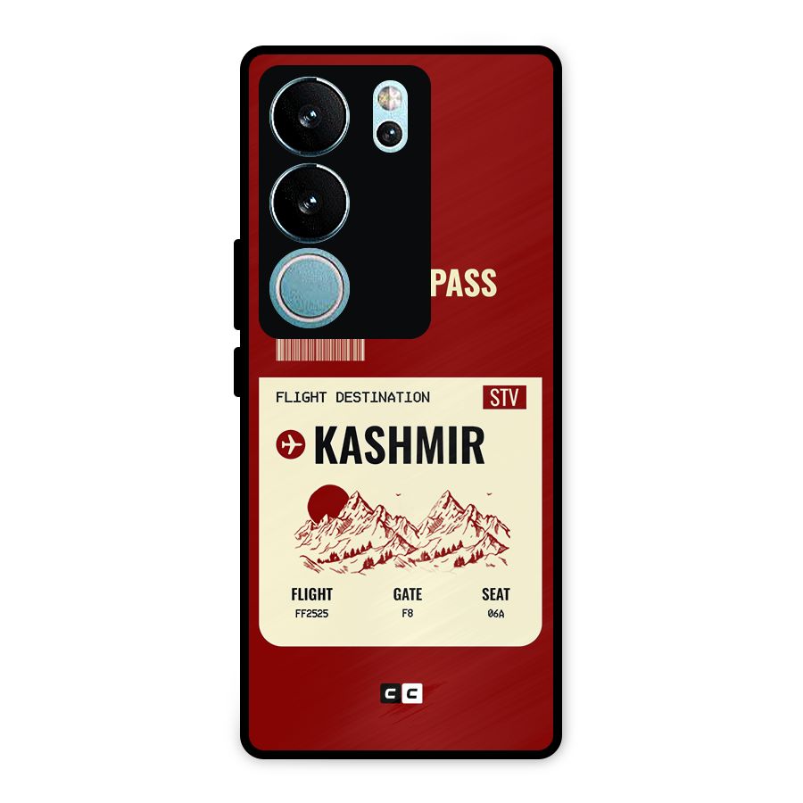 Kashmir Boarding Pass Metal Back Case for Vivo V29 Pro