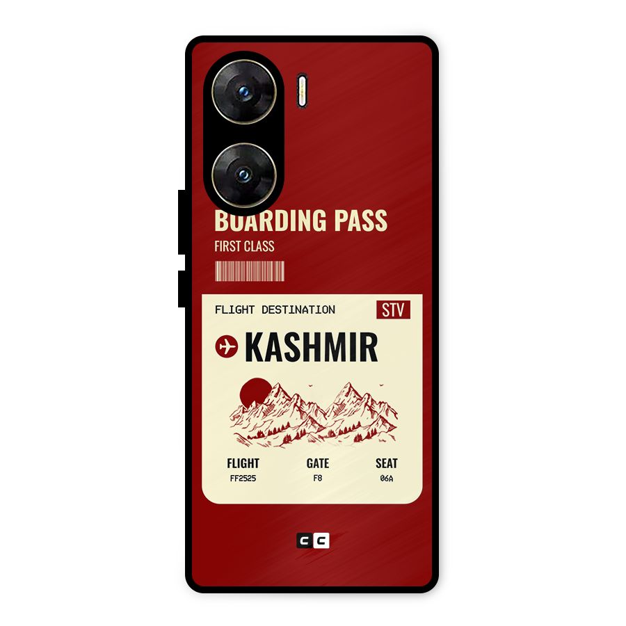Kashmir Boarding Pass Metal Back Case for Vivo V29e