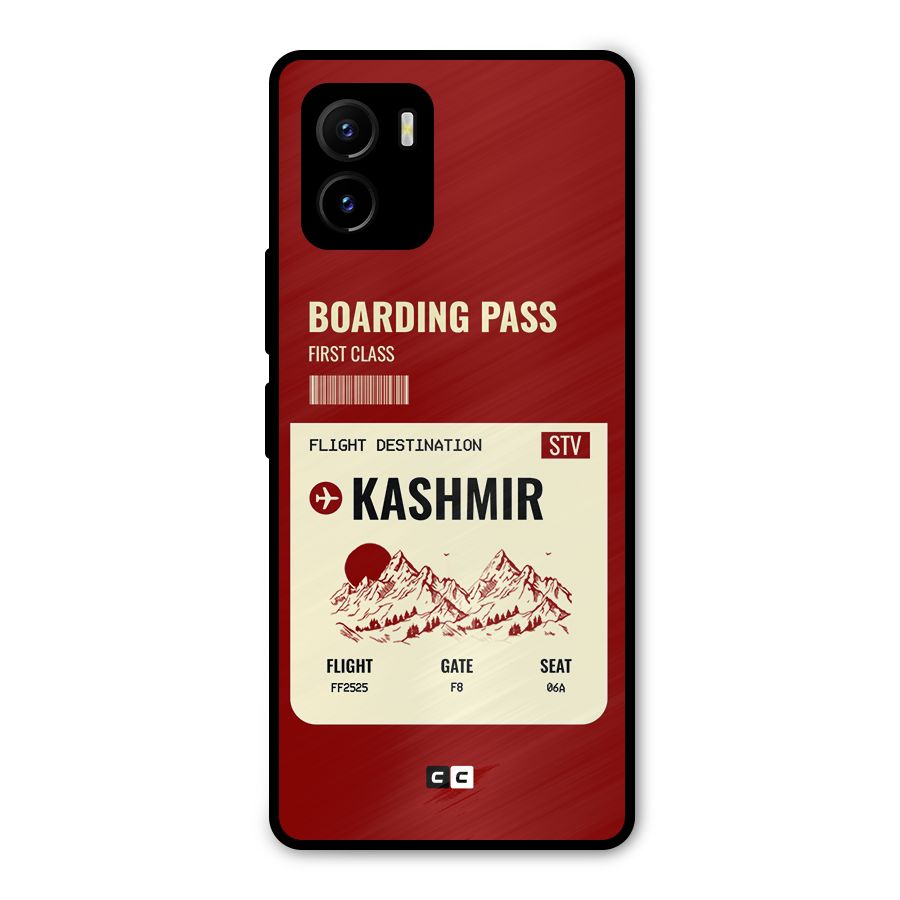 Kashmir Boarding Pass Metal Back Case for Vivo Y15s
