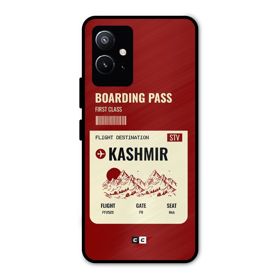 Kashmir Boarding Pass Metal Back Case for Vivo Y75 5G