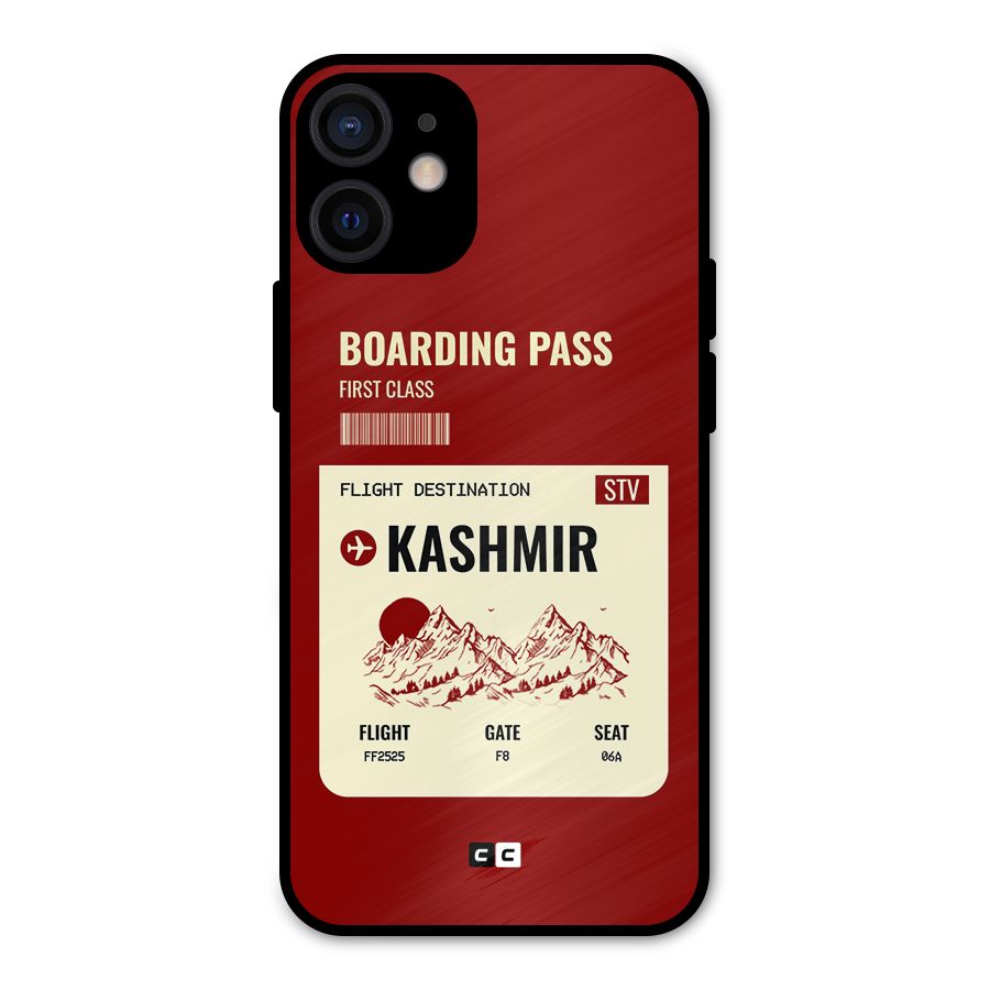 Kashmir Boarding Pass Metal Back Case for iPhone 12 Mini