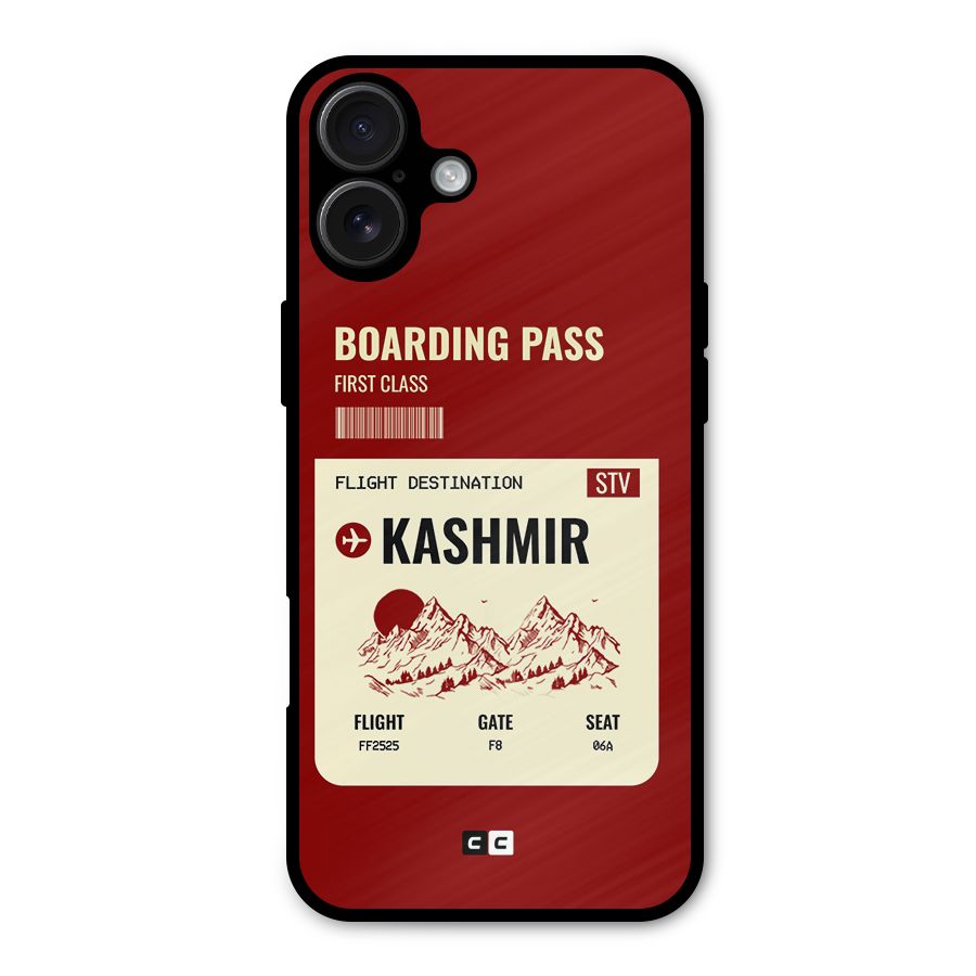Kashmir Boarding Pass Metal Back Case for iPhone 16 Plus