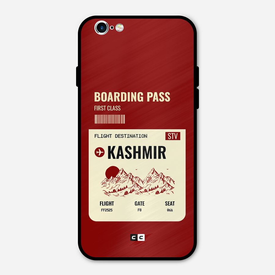 Kashmir Boarding Pass Metal Back Case for iPhone 6 6s