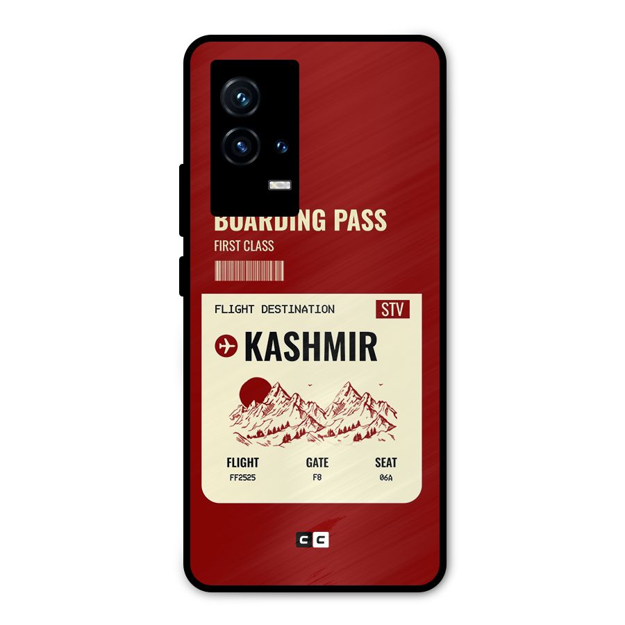 Kashmir Boarding Pass Metal Back Case for iQOO 9 5G