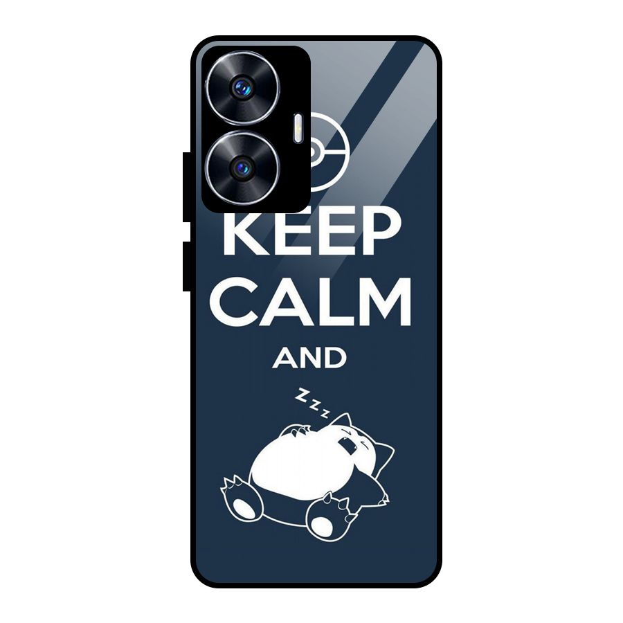Keep Calm and Sleep Glass Back Case for Realme Narzo N55