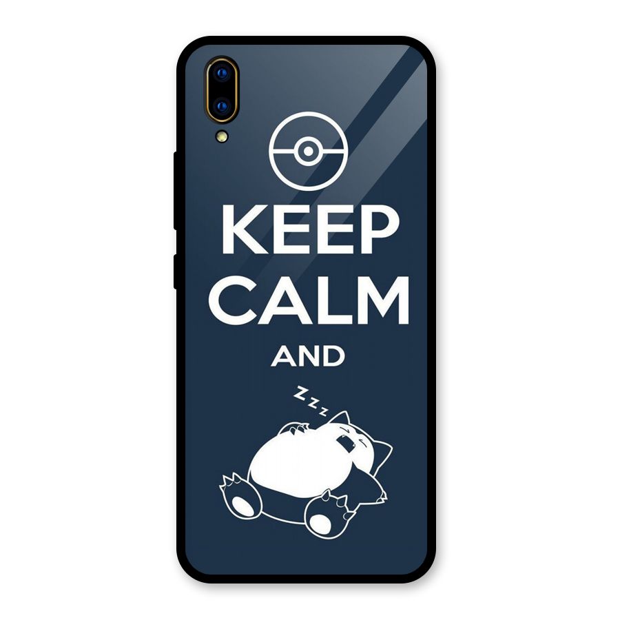 Keep Calm and Sleep Glass Back Case for Vivo V11 Pro