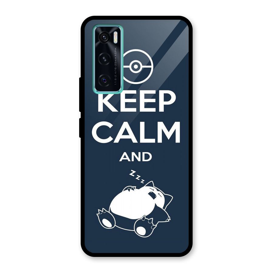 Keep Calm and Sleep Glass Back Case for Vivo V20 SE