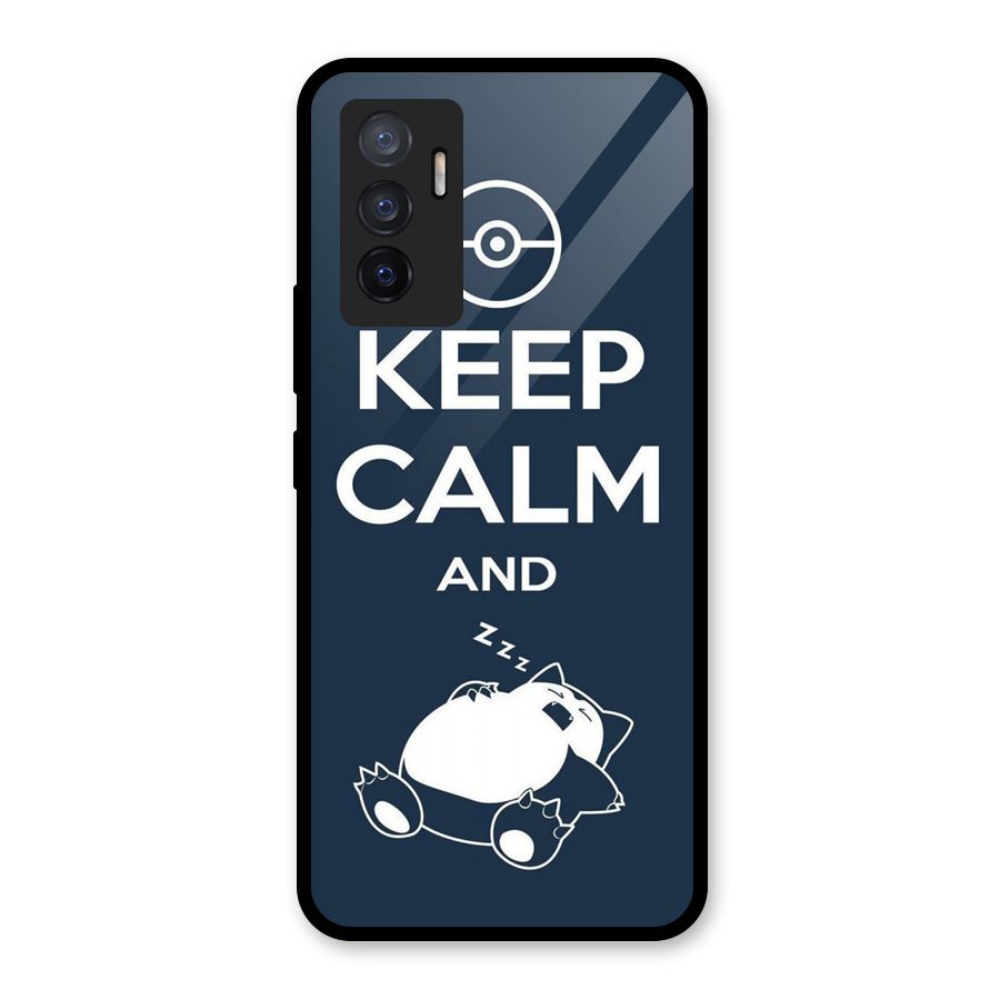 Keep Calm and Sleep Glass Back Case for Vivo V23e