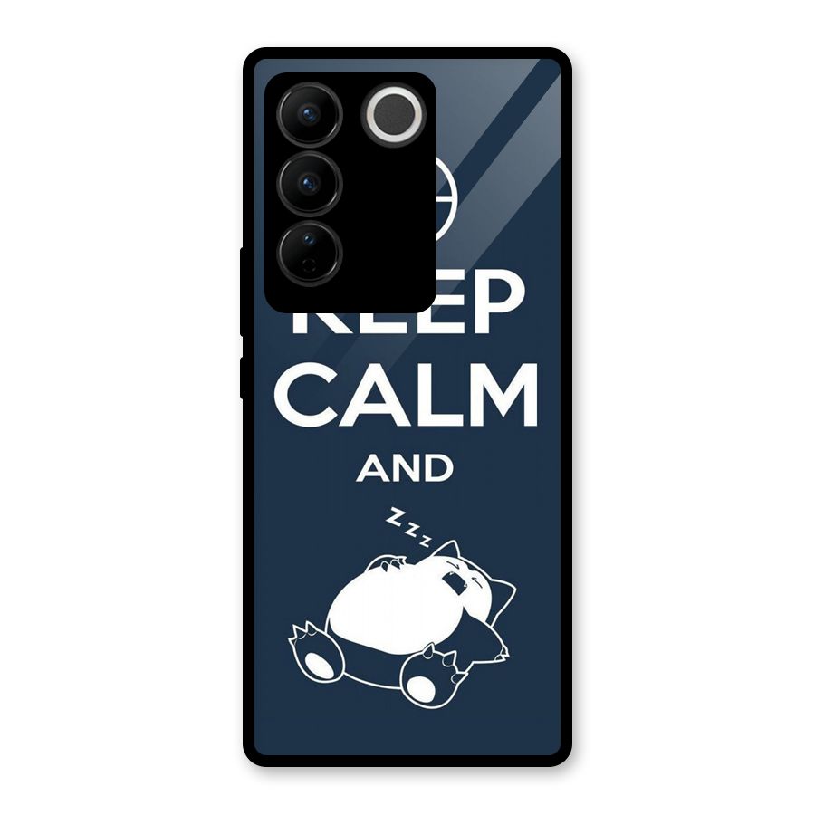 Keep Calm and Sleep Glass Back Case for Vivo V27
