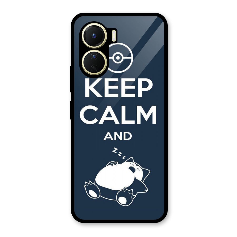 Keep Calm and Sleep Glass Back Case for Vivo Y16
