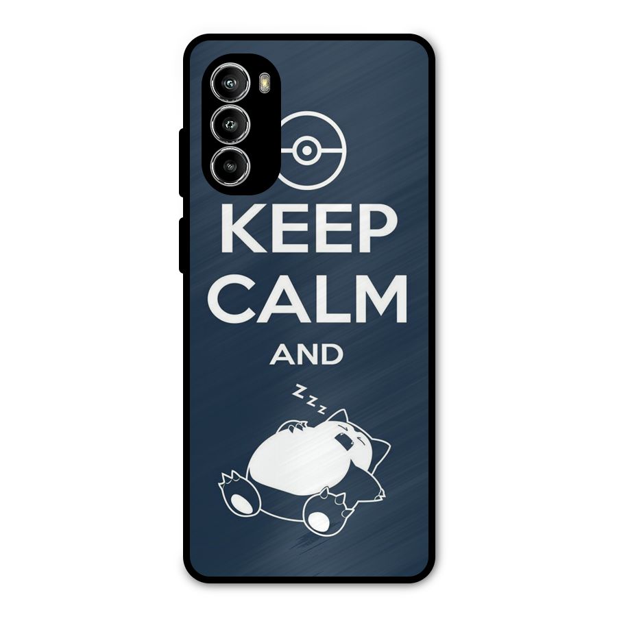 Keep Calm and Sleep Metal Back Case for Moto G52